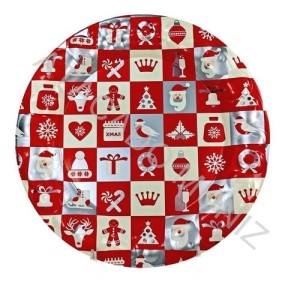 BANDEJA DE NATAL REDONDA  FIGURAS NATALINAS