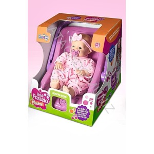 BONECA NOVA TOYS BEBE PASSEIO MUSICAL BRANCA