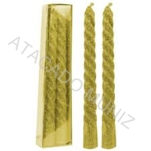 VELA DE NATAL GLITER  COM 2