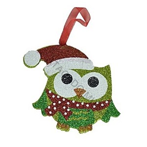 ENFEITE DE NATAL CORUJA CACHECOL EVA 15 CM