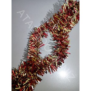 FESTAO VERMELHO COM DOURADO  9 CM X  2 M