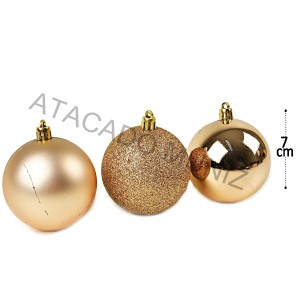 BOLA DE NATAL RIO MASTER MISTA FOSCA, LISA E GLITTER 3CM