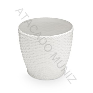 VASO RATTAN INJEPLASTEC MINI BRANCO