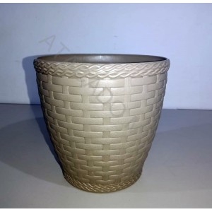 VASO INJEPLASTEC REDONDO RATTAN MINI PALHA