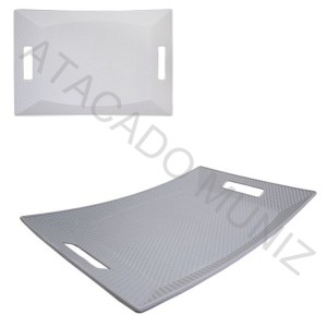 BANDEJA DE PLASTICO RETANGULAR RATTAN COLORS