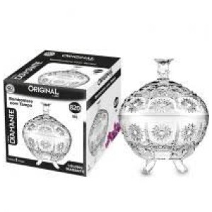 BOMBONIERE DE VIDRO ORIGINAL LINE RELEVO DIAMANTE
