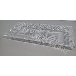 TRAVESSA DE VIDRO LYOR RETANGULAR RELEVO DUBILN 30X15,5CM NA CAIXA 3530 C