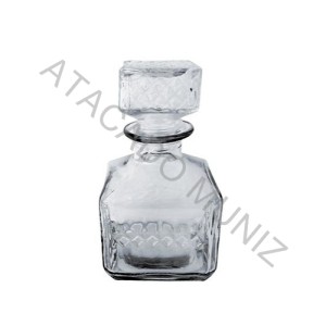 LICOREIRA DE VIDRO QUADRADA RELEVO