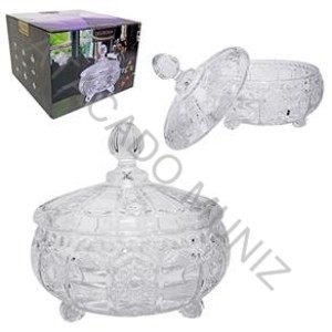 BOMBONIERE DE VIDRO DAGIA RELEVO