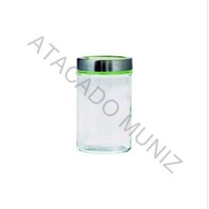 POTE DE VIDRO WESTERN REDONDO COM TAMPA HERMETICA DE INOX HAUSKRAFT 900ML
