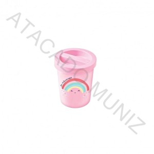 PORTA COTONETE PLASUTIL 300ML ARCO IRIS