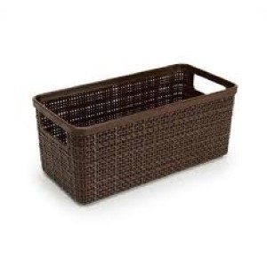 CESTO NITRON JUTA ALONGADO GRANDE  MARROM