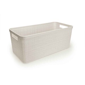 CESTO NITRON JUTA ALONGADO PEQUENO BRANCO