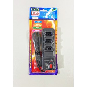 FILTRO DE LINHA FC COM 3 TOMADAS 2P COM T 1,2 METROS