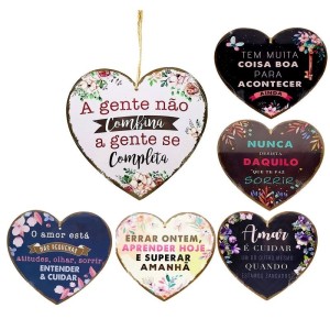 QUADRO DECORATIVO DE MDF FWB CORACAO - FRASES