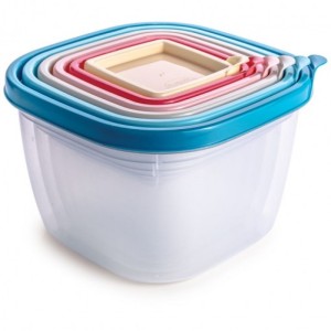 CONJUNTO POTES PLASUTIL COM 6 PECAS QUADRADO CONECT