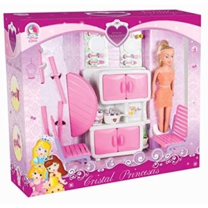 BONECA COM ACESSORIOS CRISTAL PRINCESAS COPA COZINHA