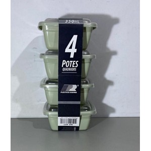 KIT 4 POTES RAINHA QUADRADO 350 ML