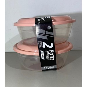 CONJUNTO 2 POTES RAINHA REDONDO 1500ML