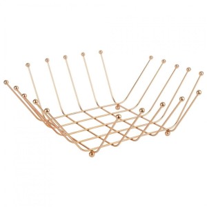 FRUTEIRA DE MESA DE METAL ABBMIX ROSE 25X25X8,5CM