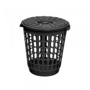 CESTO TELADO SANTANA 30 LITROS COM TAMPA PRETA RECICLADO